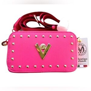 Valentino Orlandi Studded Hot Pink Crossbody Camera Bag NWT Barbiecore